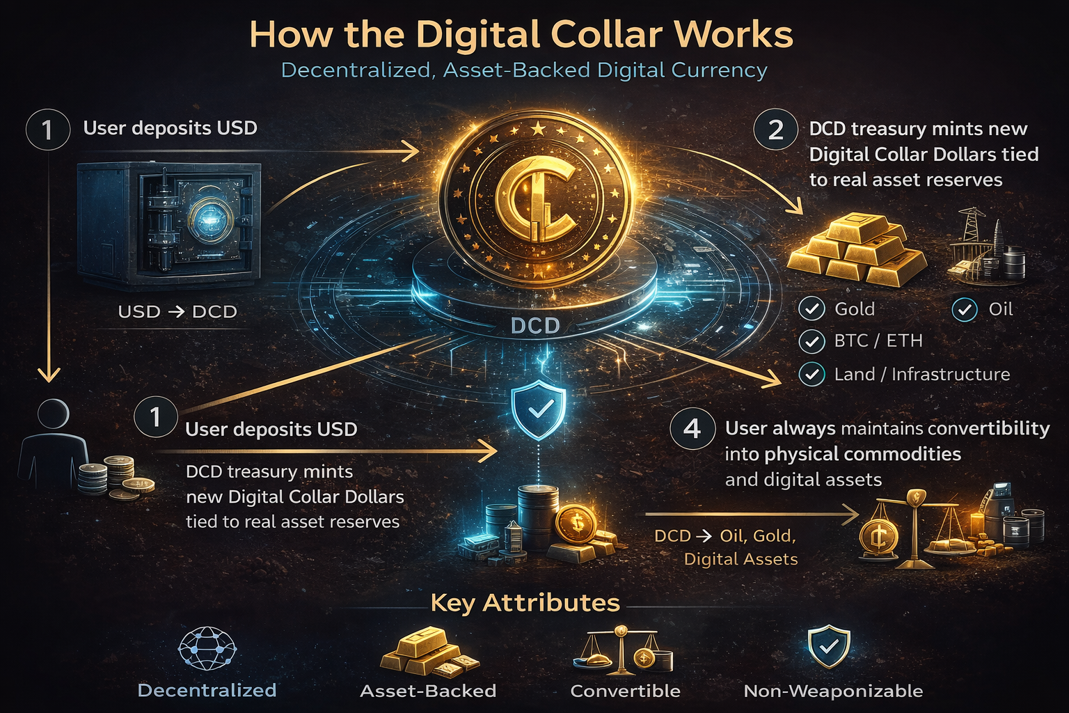 The Digital Collar (DCD) - A Decentralized Asset-Backed Reserve Currency